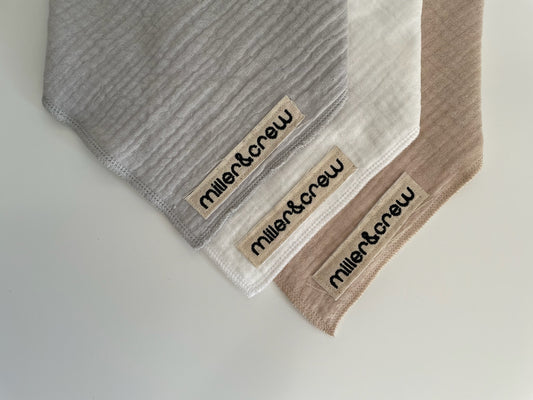 bandana bibs | neutral tones